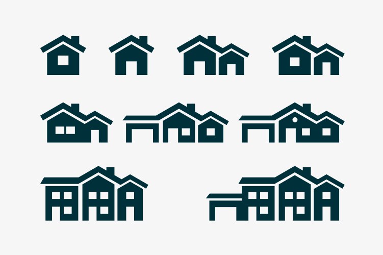 House icon set vector image