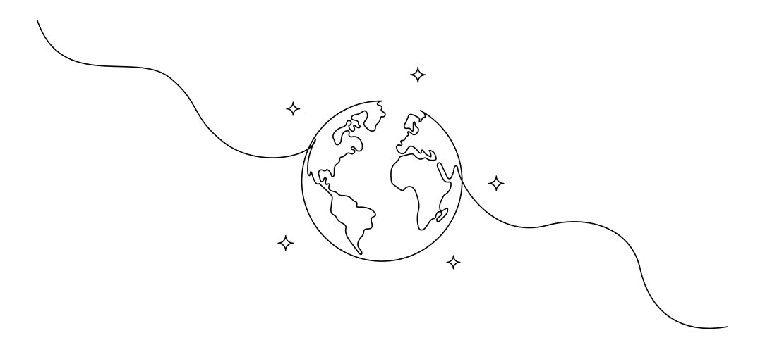 one continuous line drawing of earth globe vector image