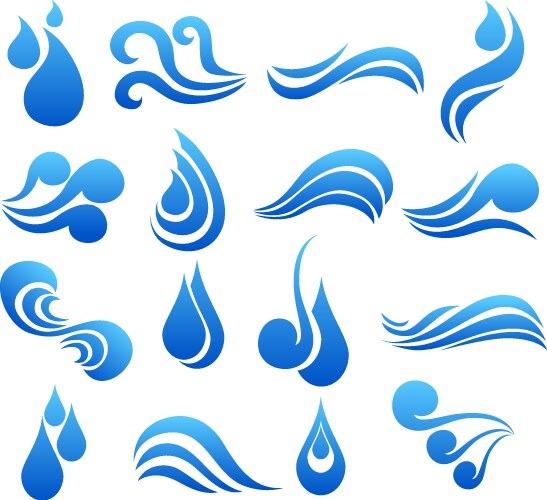 Water symbol set vector image