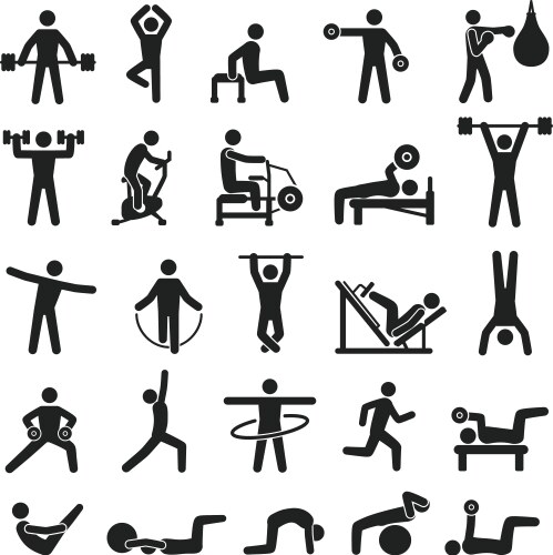 Sport training workout icon fitness exercising vector image