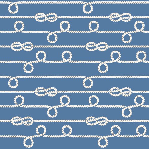 Nautical ropes and knots seamless pattern vector image