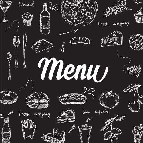 restaurant cafe menu template design vector image