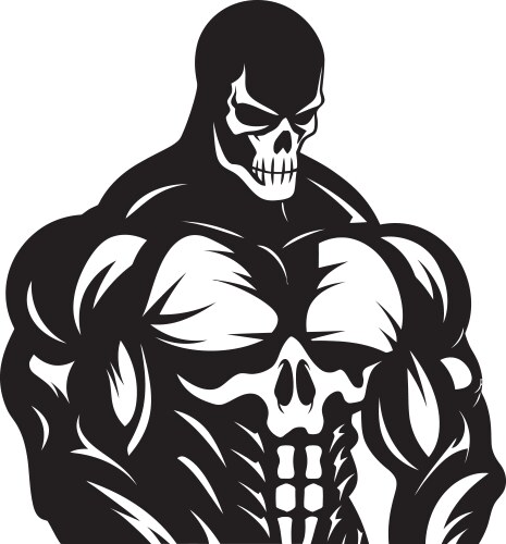 Shadowed strength black physique inkwell vector image