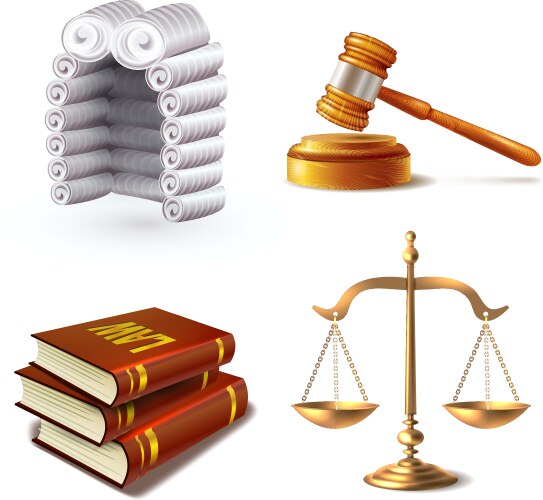 law icons set vector image