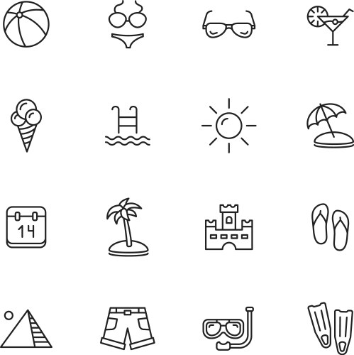 Summer icons vector image