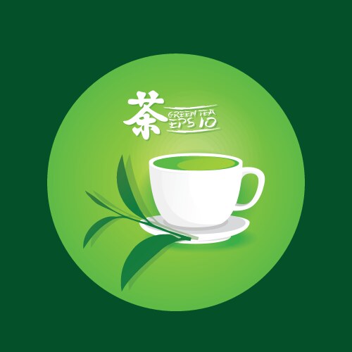 Premium green tea for good health vector image