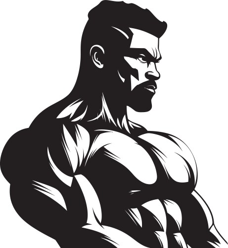 Silhouetted strength fitness elegance sculpted vector image