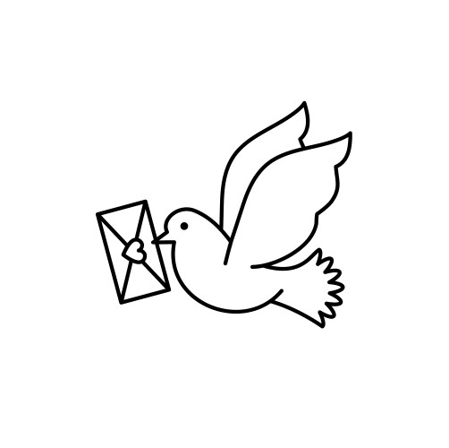 Post pigeon icon dove sign line art design vector image