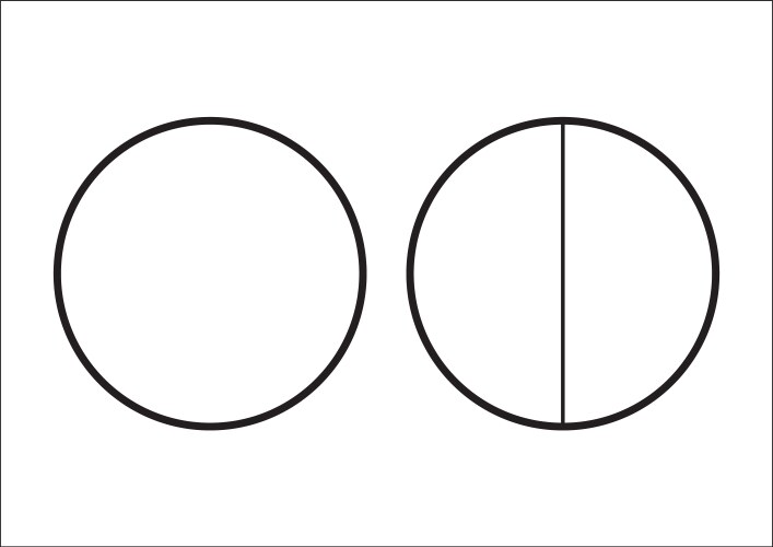 Fraction pie divided into slices fractions vector image