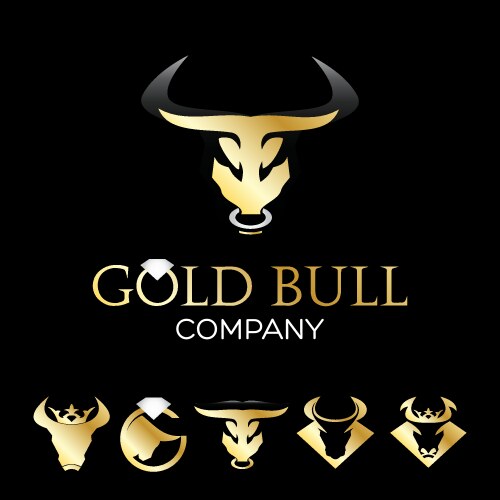 Modern bull logo vector image