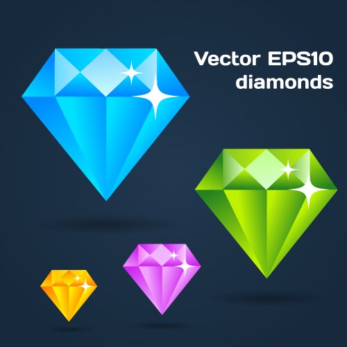 Flat diamonds vector image