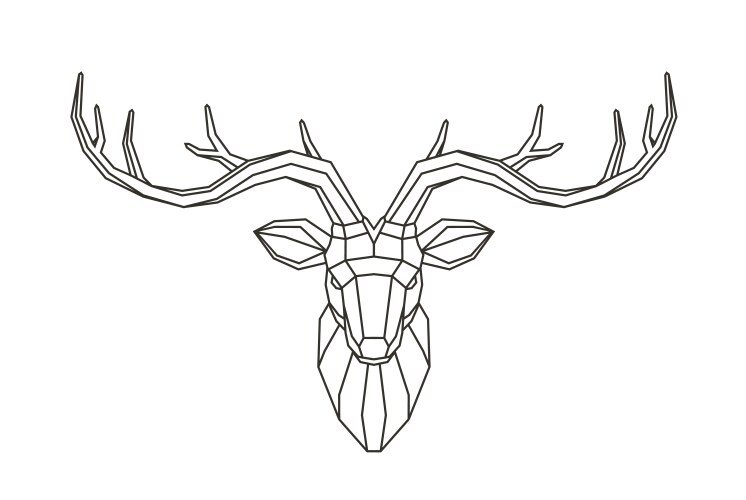 Geometric deer head abstract animal low poly vector image