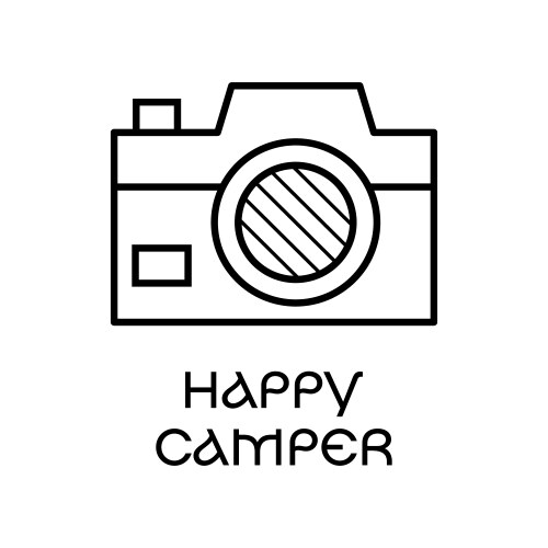 Minimalist icon of photo camera on white vector image