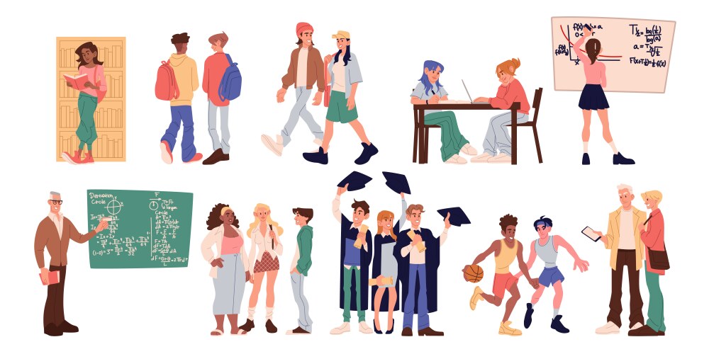 University student college education people vector image