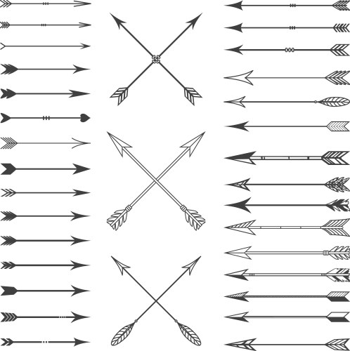 Arrow clip art set in on white background vector image