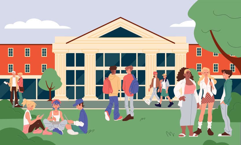 University building students education campus vector image