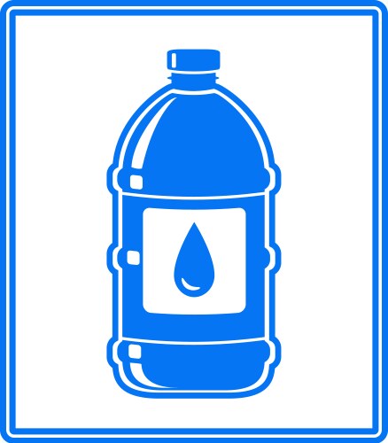 Icon with water drop and bottle vector image