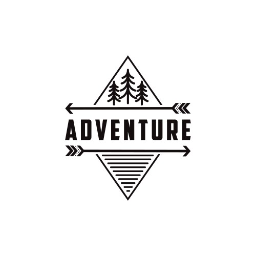 Minimalist outdoor adventure badge logo vector image