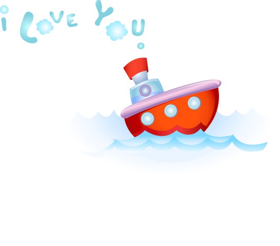 Steamship in love vector image