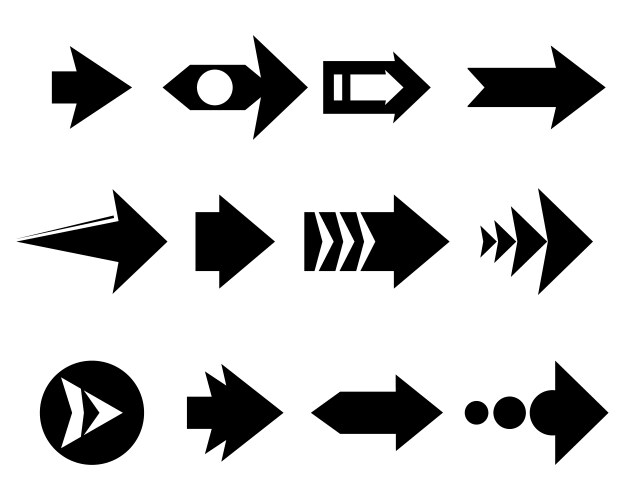 Arrows icons set arrow icon with right directions vector image