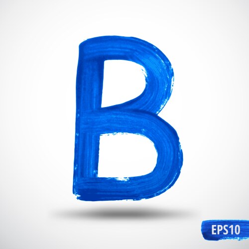 Alphabet letter b watercolor vector image