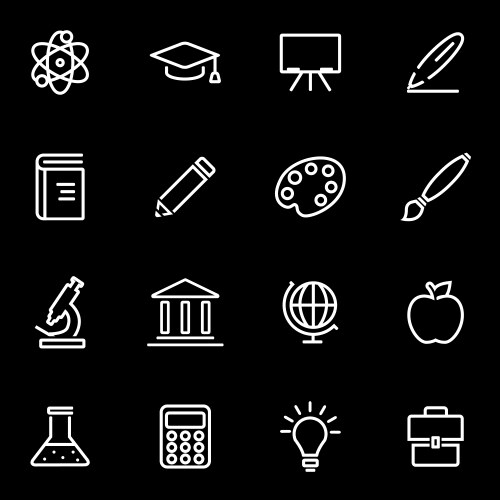 Line education icon set vector image