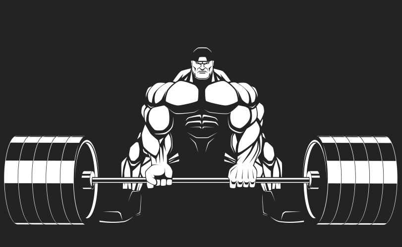 bodybuilder with a barbell vector image