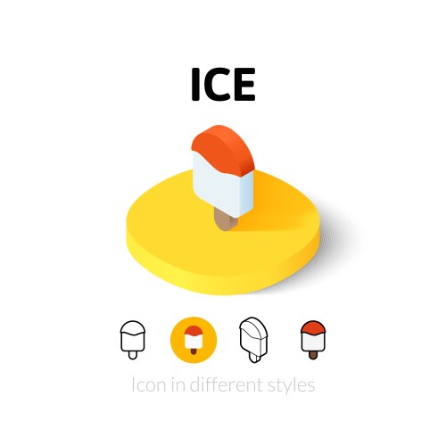 Ice icon in different style vector image