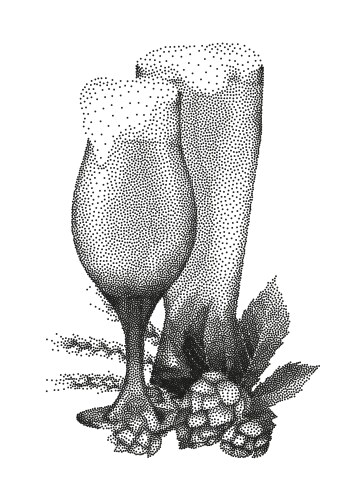 Beer design in stippling technique vector image