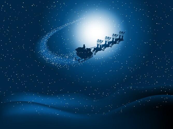 Santa flying vector image