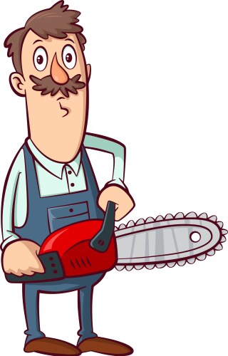 Man with a chainsaw vector image