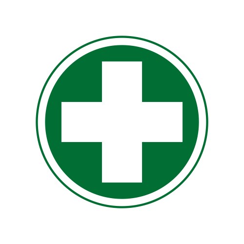 Green cross medical symbol vector image