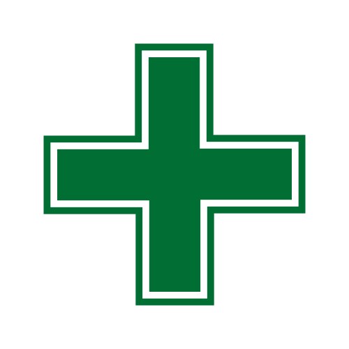 Green cross medical symbol vector image