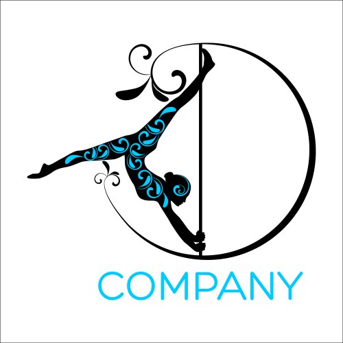 woman dancing on a pole logo vector image