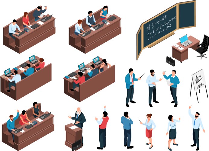 lecture class icon set vector image