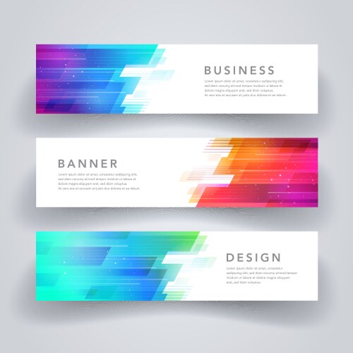 Modern geometric tech design banner template vector image