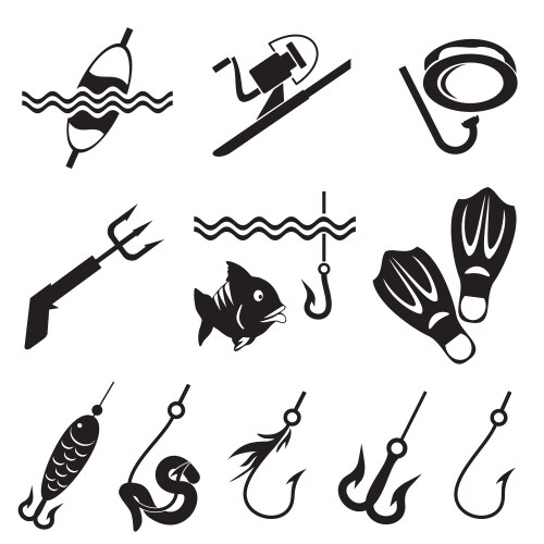 Fishing equipment vector image