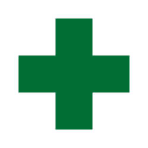 Green cross medical symbol vector image