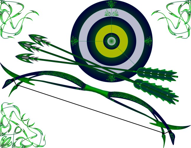 fantasy bow and target vector image