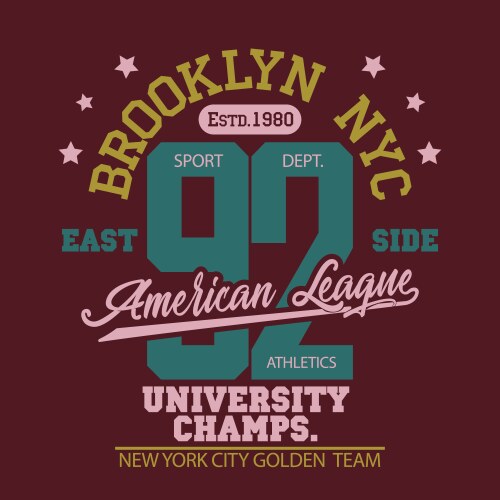 Sport t-shirt graphics new york brooklyn athletic vector image