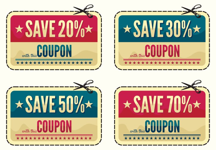 Coupon sale collection vector image