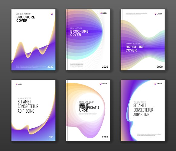 Brochure cover design templates set vector image