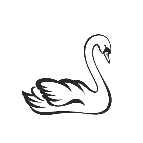 Swan silhouette vector image