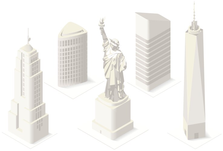 Nyc map 05 building isometric vector image