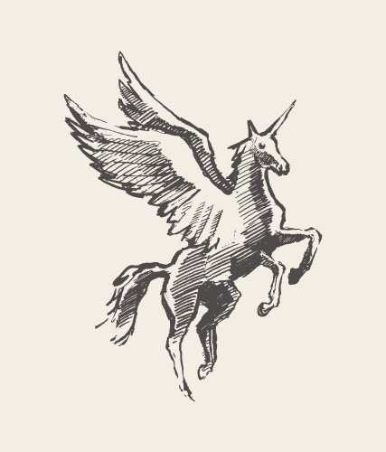 beautiful unicorn wind sketch vector image