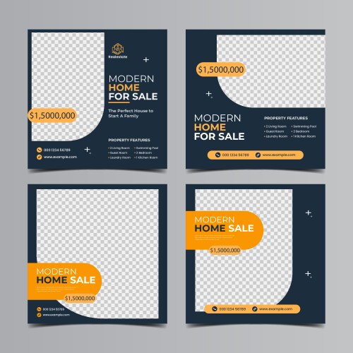 Real estate social media post web banner vector image