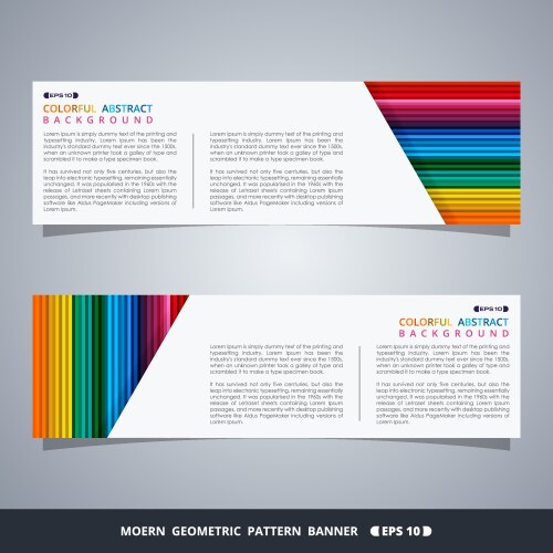 Abstract of colorful stripe lines pattern banner vector image