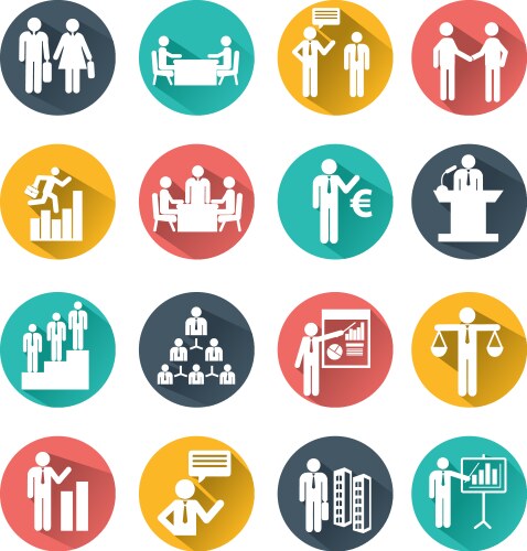 Human resources and management icons set vector image