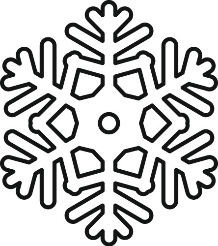 Ornament snowflake icon outline style vector image