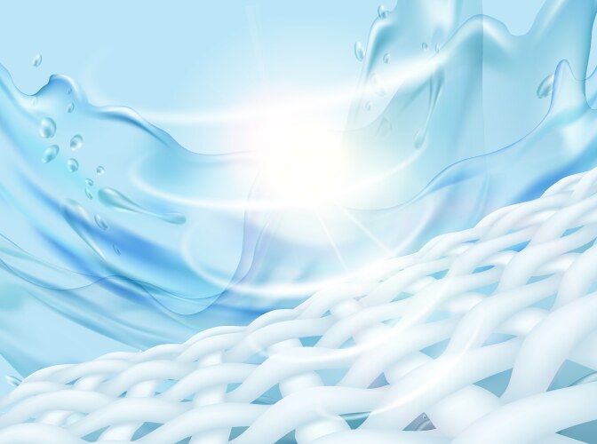 Clean cloth closeup with splashes water vector image